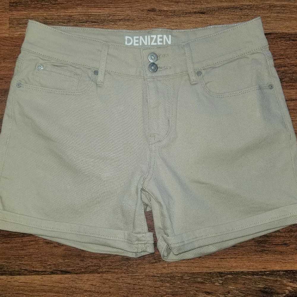 Denizen By Levi's Low Rise Khaki Denim Shorts